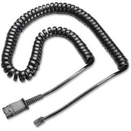 Poly Plantronics Headset Replacement Cable, 10 ft Phone Cable for Phone, First End: 1 x 4-pin RJ-11, Second End: 1 x Proprietary, Black