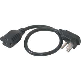 C2G 1.5ft Flat Plug Power Strip Plus, 18 AWG, NEMA 5-15P to NEMA 5-15R, 18"