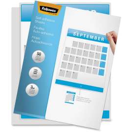 Fellowes Self Adhesive Laminating Sheets, Sheet Size Supported: Letter, Laminating Pouch/Sheet Size: 9.25" Width x 3 mil Thickness, Type G, Glossy