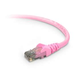 Belkin Cat.6 UTP Patch Cable, RJ-45 Male, RJ-45 Male, 7ft, Pink