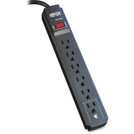 Tripp Lite Surge Protector Power Strip 120V 6 Outlet 6' Cord 790 Joule Black, 6 x NEMA 5-15R, 1800 VA, 790 J, 120 V AC Input