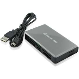 IOGEAR 56-in-1 Memory Card Reader/Writer, 56-in-1, CompactFlash Type I, CompactFlash Type II, Microdrive, Secure Digital (SD) Card, Secure Digital High Capacity (SDHC), miniSD Card, MultiMediaCard (MMC), MMCplus, RS-MMC, MMCmobile, microSD, microSD High C