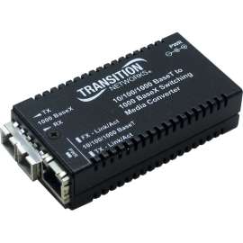 Transition Networks 10/100/1000Base-TX to 1000Base-SX Media Converter, 1 x RJ-45 , 1 x SC, 10/100/1000Base-T, 1000Base-SX