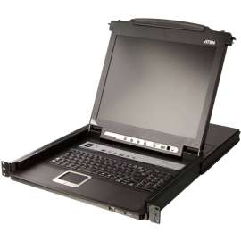 Aten Technologies Aten Slideaway CL5708 17" LCD Console 8-Port Combo KVM with Peripheral Sharing Technology-TAA Compliant, 8 Computer(s), 17" Active Matrix TFT LCD, 8 x SPHD-15 Keyboard/Mouse/Video, 1 x Type A USB, 1U Height