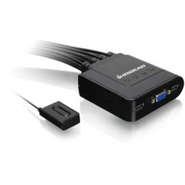 IOGEAR USB KVM Switch, 4 x 1, 4 x HD-15 Video, 4 x Type A USB, Desktop