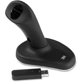 3M Ergonomic Mouse, Optical, Wireless, Black, 1 Pack