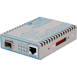 Omnitron Systems FlexPoint 10/100/1000 Gigabit Ethernet Fiber Media Converter RJ45 SFP - 1 x 10/100/1000BASE-T; 1 x 100/1000BASE-X; US AC Powered; Lifetime Warranty