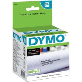 Dymo Large Address Labels, 3 1/2" x 1 1/2" Length, Rectangle, Inkjet, White