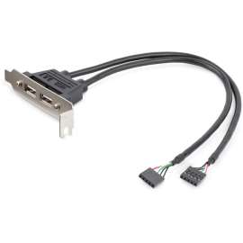 StarTech.com 2 Port USB A Female Low Profile Slot Plate Adapter~, Add two external USB 2.0 ports to your small form factor PC, USB Bracket, 2 Port USB Bracket, Low Profile USB Bracket