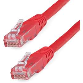 StarTech.com 1ft CAT6 Ethernet Cable, Red Molded Gigabit, 100W PoE UTP 650MHz, Category 6 Patch Cord UL Certified Wiring/TIA, 1ft Red CAT6 Ethernet cable delivers Multi Gigabit 1/2.5/5Gbps & 10Gbps up to 160ft