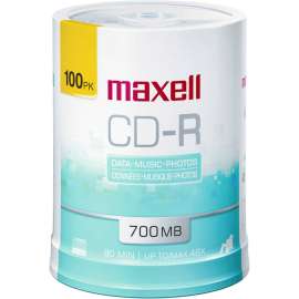Maxell CD Recordable Media, CD-R, 48x, 700 MB, 100 Pack Spindle