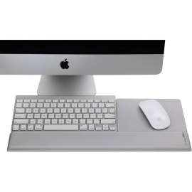 Rain Design mRest Wrist Rest & Mouse Pad, Silver, Gel-filled wrist rest with lycra material offers superior comfort