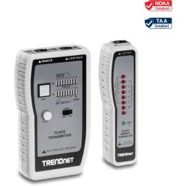 TRENDnet Network Cable Tester, Tests Ethernet, USB And BNC Cables, Accurately Test Pin Configurations up to 300m (984 ft), Local And Remote Testing, Includes BNC To Ethernet Converters, White, TC-NT2, Network Cable Tester (TP & Coax)