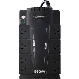 CyberPower CP550SLG Standby UPS Systems, 550VA/330W, 120 VAC, NEMA 5-15P, Compact, 8 Outlets, PowerPanel Personal, $100000 CEG, 3YR Warranty