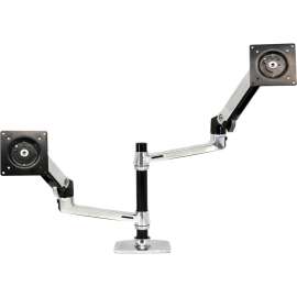 Ergotron LX Dual Stacking Arm, Polished Aluminum
