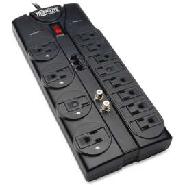 Tripp Lite Surge Protector 12 Outlet 120V RJ11 Coax 8ft Cord 2880 Joule - 12 x NEMA 5-15R - 1875 VA - 2880 J - 120 V AC Input - Phone/Fax/Modem/DSL, Coaxial Cable Line