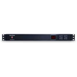 CyberPower PDU20M2F10R Single Phase 100, 125 VAC 20A Metered PDU, 12 Outlets, 15 ft, NEMA 5-20P, Horizontal, 1U, Lifetime Warranty
