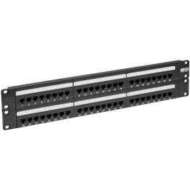 Tripp Lite 48-Port Cat6 Cat5 Patch Panel Rackmount 110 Punch Down RJ45 Ethernet 1URM 568B, 2U, 19" Rack Width