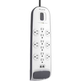 Belkin 12-outlet Surge Protector with 8 ft Power Cord with Cable/Satellite Protection, 12 x AC Power, 1875 VA, 3996 J, 125 V AC Input