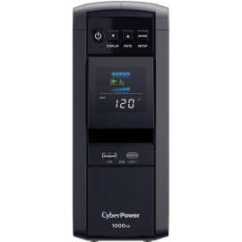 CyberPower CP1000PFCLCD PFC Sinewave UPS Systems, 1000VA/600W, 120 VAC, NEMA 5-15P, Mini-Tower, Sine Wave, 10 Outlets, LCD, PowerPanel Personal, $350000 CEG, 3YR Warranty