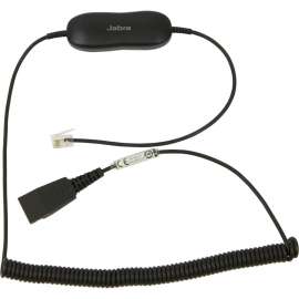 Jabra GN1216 Coiled Audio Cable Adapter, 6.54 ft Audio Cable, First End: 1 x Quick Disconnect, Second End: 1 x RJ-9 Phone