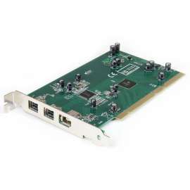 StarTech.com 3 Port 2b 1a PCI 1394b FireWire Adapter Card with DV Editing Kit, 2 x 9-pin Female IEEE 1394b FireWire 800