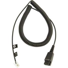 Jabra Interface Adapter Cable, 6.56 ft Phone Cable for Phone, First End: 1 x Quick Disconnect, Second End: 1 x RJ-10 Phone, Male