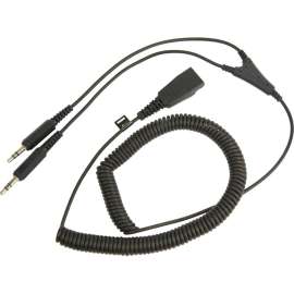 Jabra Audio Cable, Audio Cable, First End: Quick Disconnect, Second End: 2 x Mini-phone Audio, Female