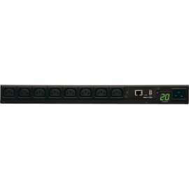 Tripp Lite PDU Monitored 208V-240V 20A C13 8 Outlet L6-20P Horizontal 1URM TAA - 8 x IEC 60320 C13 - 1U - Horizontal Rackmount, Wall Mountable"