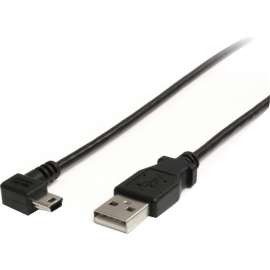 StarTech.com 6 ft Mini USB Cable, A to Right Angle Mini B, Connect your Mini USB devices, with the cable out of the way, 6ft Mini USB Cable, 6 ft A to Mini B Cable