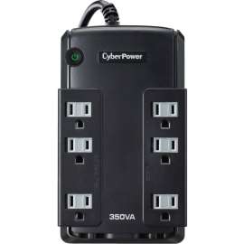 CyberPower CP350SLG Standby UPS Systems, 350VA/255W, 120 VAC, NEMA 5-15P, Compact, 6 Outlets, $75000 CEG, 3YR Warranty