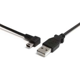StarTech.com 3 ft Mini USB Cable, A to Left Angle Mini B, Type A Male USB, Type B Male mini-USB, 3ft