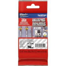 Brother P-touch Industrial TZe Tape Cartridges, 1/2" Width, Permanent Adhesive, Direct Thermal, Thermal Transfer, Clear