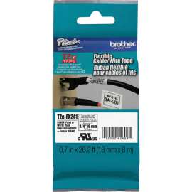 Brother P-Touch TZe Laminated Tape, 45/64" x 26 1/4 ft Length, Rectangle, Thermal Transfer, White