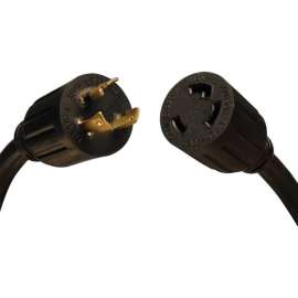Tripp Lite 8ft Power Cord Extension Cable L6-30P to L6-30R Heavy Duty 30A 10AWG 8', 30A, 10AWG (NEMA L6-30P to NEMA L6-30R) 1-ft."