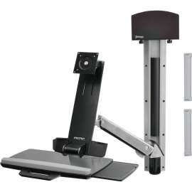 Ergotron Restricted Ergotron StyleView 45-273-026 Multi Component Mount for Flat Panel Display, Keyboard, CPU - Polished Aluminum - Height Adjustable - 1 Display(s) Supported - 24" Screen Support - 29 lb Load Capacity - 75 x 75, 100 x 100 - VESA Mou