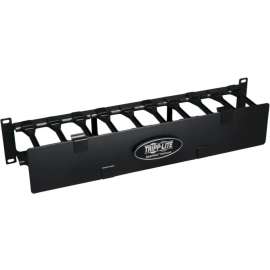 Tripp Lite Rack Enclosure Horizontal Cable Manager Steel w Finger Duct 2URM - Cable Organizer - Black - 2U Rack Height - 19" Panel Width - Steel