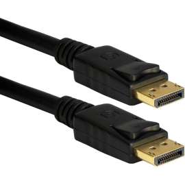 QVS 10ft DisplayPort Digital A/V Cable with Latches - 10 ft DisplayPort A/V Cable for Audio/Video Device, TV, LCD TV, Monitor - First End: 1 x 20-pin DisplayPort 1.1 Digital Audio/Video - Male - Second End: 1 x 20-pin DisplayPort 1.1 Digital Audio/V