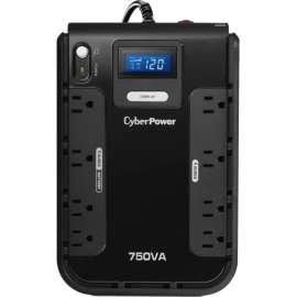 CyberPower CP750LCD Intelligent LCD UPS Systems, 750VA/420W, 120 VAC, NEMA 5-15P, Compact, 8 Outlets, LCD, PowerPanel Personal, $150000 CEG, 3YR Warranty