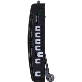 CyberPower CSP706T Professional 7, Outlet Surge with 1650 J, Clamping Voltage 400V, 6 ft, NEMA 5-15P, 15 Amp, EMI/RFI Filtration, Black, Lifetime Warranty