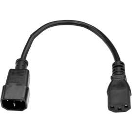 StarTech.com 2ft (0.6m) Power Extension Cord, C14 to C13, 10A 125V, 18AWG, Computer Power Cord Extension, Power Supply Extension Cable, AC power cable 2ft (0.6m) 18AWG power supply extension cable IEC 60320 C14 to C13 connectors; 125V at 10A; UL listed (U