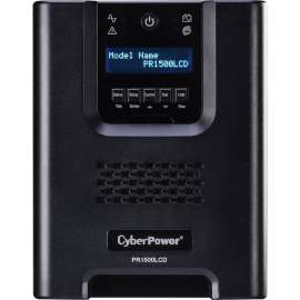 CyberPower PR1500LCD Smart App Sinewave UPS Systems, 1500VA/1500W, 120 VAC, NEMA 5-15P, Mini-Tower, Sine Wave, 8 Outlets, LCD, PowerPanel Business, $375000 CEG, 3YR Warranty