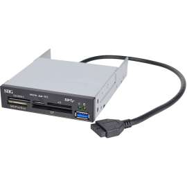 SIIG USB 3.0 Internal Bay Multi Card Reader, Secure Digital (SD) Card, Secure Digital High Capacity (SDHC), microSD Card, MultiMediaCard (MMC), Memory Stick PRO, Memory Stick Duo, CompactFlash (CF) Card, xD-Picture Card, USB 3.0