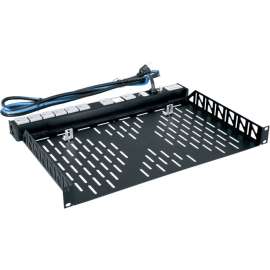 Middle Atlantic U Rack shelf, 1U Rack Height x 17.44" Rack Width x 10.38" Rack Depth, Rack-mountable, Black Powder Coat, Steel