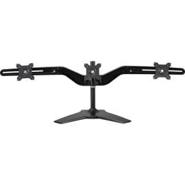 Amer Mounts Stand Based Triple Monitor Mount for three 15"-24" LCD/LED Flat Panel Screens, Supports up to 17.6lb monitors, +/- 20 degree tilt, and VESA 75/100