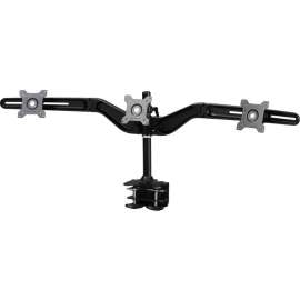 Amer Mounts Clamp Based Triple Monitor Mount for three 15"-24" LCD/LED Flat Panel Screens, Supports up to 17.6lb monitors, +/- 20 degree tilt, and VESA 75/100