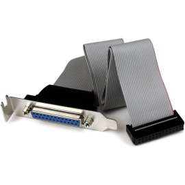 StarTech.com Low Profile 16in Parallel Port Header Cable Adapter with Bracket, DB25 (F) to IDC26, Add a 25-pin parallel port to the back of your low profile/small form factor computer from your motherboard, db25 to idc26, db25 header