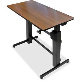 Ergotron WorkFit-D, Sit-Stand Desk (Walnut Surface) - Rectangle Top - 47.60" Table Top Width x 23.50" Table Top Depth - Steel, Metal, Wood Grain