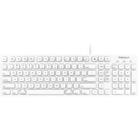 Macally 103 Key Full-Size USB Keyboard with Short-Cut Keys, Cable Connectivity, USB Interface, 103 Key, English, French