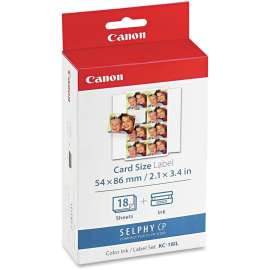 Canon KC-18IL Ribbon Cartridge, Thermal Transfer, Thermal Transfer, Black, Tri-color, 1 Each